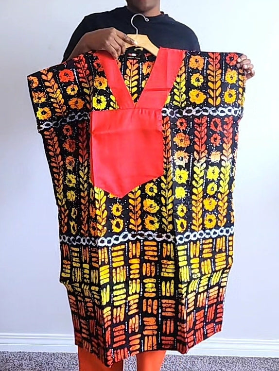100% Cotton Midi African Print Dress