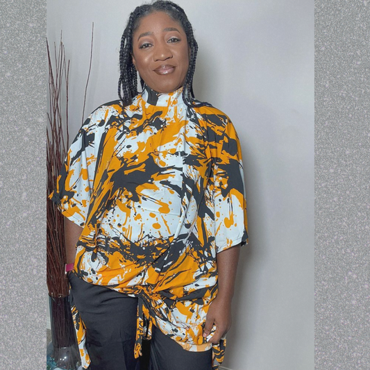 Boubou with side pull-up