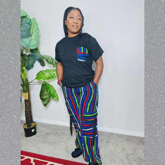Tee with African Print Fabric Pant